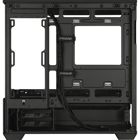 Asus prime ap202 midi tower behuizing (zwart | 2x usb-a | 1x usb-c | rgb | tempered glass)