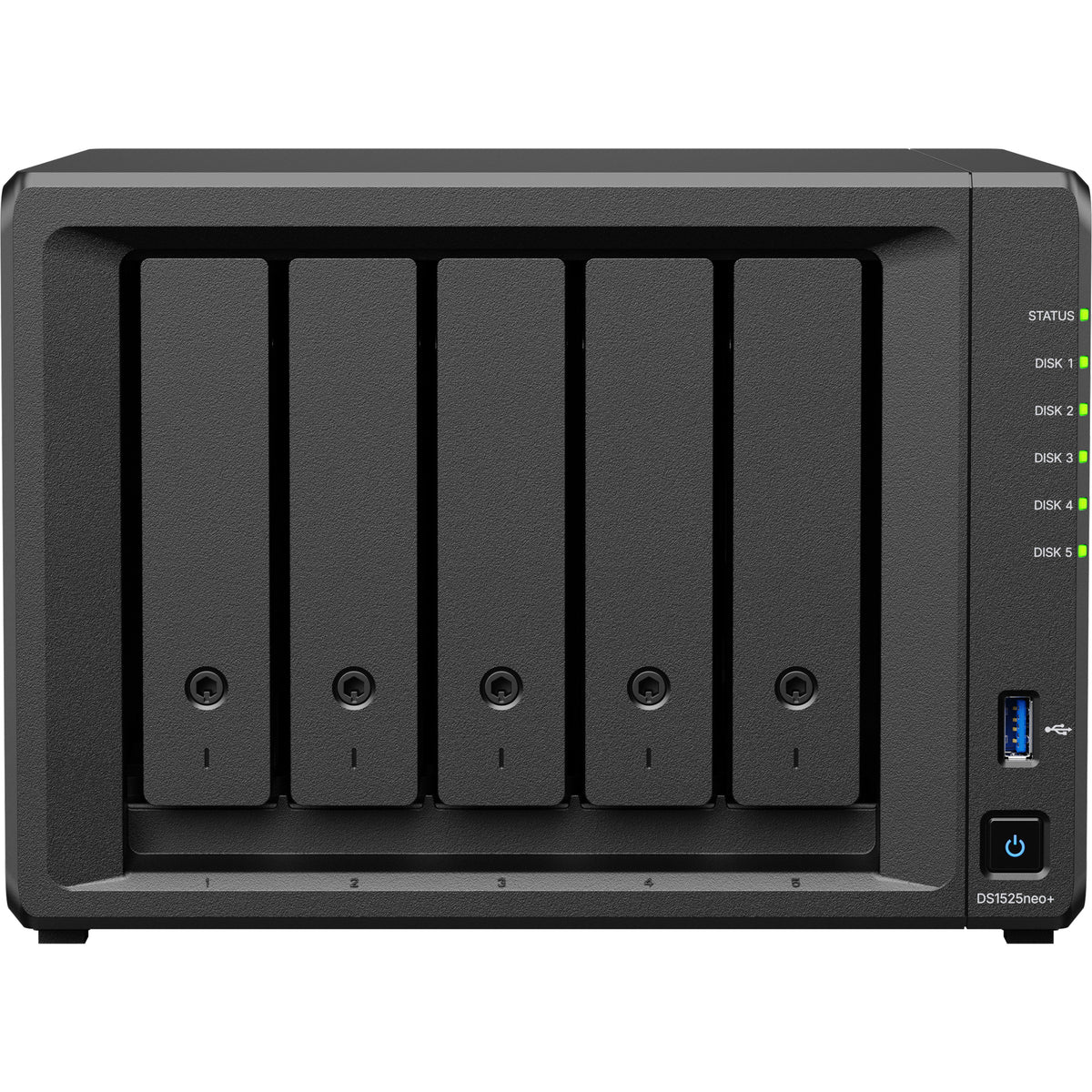 Synology diskstation ds1525neo+ nas (zwart, 2x lan, usb)