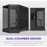 Nzxt h6 midi tower behuizing (zwart | 2x usb-a | 1x usb-c | tempered glass)