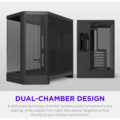Nzxt h6 midi tower behuizing (zwart | 2x usb-a | 1x usb-c | tempered glass)