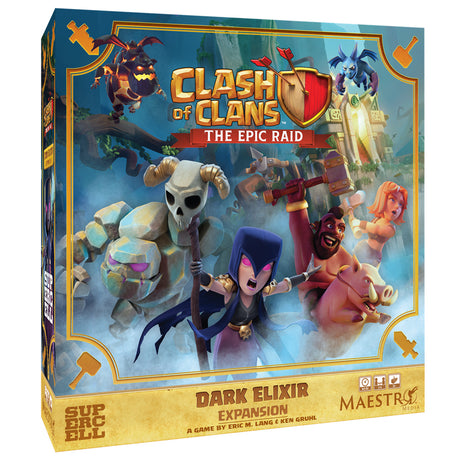 Asmodee Clash of Clans: The Epic Raid – Dark Elixir Erweiterungsbrettspiel (englisch, 2 – 4 Spieler, 45 – 90 Minuten, ab 12 Jahren, Erweiterung)