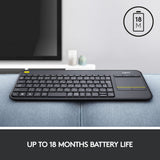 Logitech k400 plus Tastatur (Anthrazit, EU-Layout (QWERTY))
