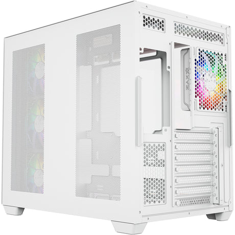 Xyz PC Gear Tesseract x Midi-Tower-Gehäuse (weiß | 2x USB-A | 1x USB-C | gehärtetes Glas)