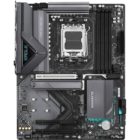 Gigabyte x870 Eagle WiFi7 Sockel AM5 Motherboard (schwarz grau, Raid, 2,5 GB-LAN, Wi-Fi 7, BT, Sound, ATX)