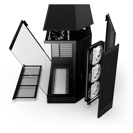 Nzxt H9 Flow RGB Midi-Tower-Gehäuse (schwarz (matt) | 2x USB-A | 1x USB-C | RGB | gehärtetes Glas)