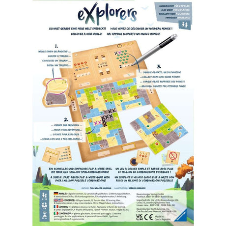 Ravensburger Explorers Brettspiel (englisch, 1 – 4 Spieler, 20 – 30 Minuten, ab 8 Jahren)
