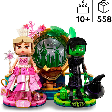 Lego 75682 böse Elphaba- und Glinda-Figuren