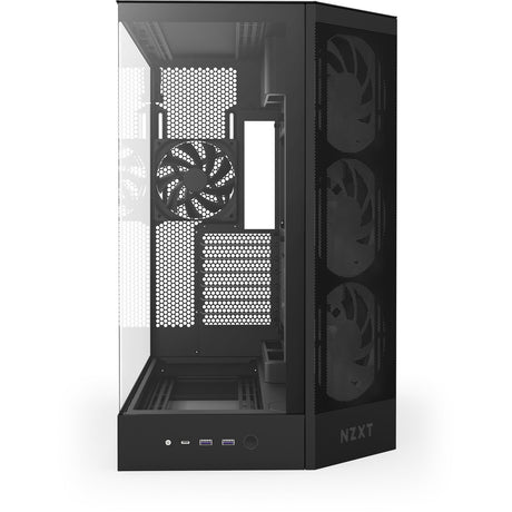 Nzxt H9 Flow RGB Midi-Tower-Gehäuse (schwarz (matt) | 2x USB-A | 1x USB-C | RGB | gehärtetes Glas)