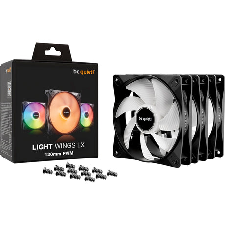 Ruhig sein! Light Wings lx pwm rgb Gehäuselüfter (schwarz, 3 Stück, 120 x 120 x 25 mm)