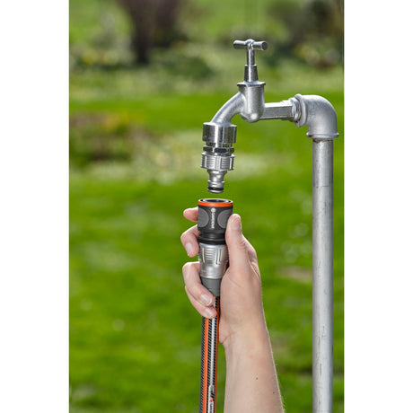 Gardena Premium-Schlauchverbinder 13 mm (1 2) - 15 mm (5 8) (Grausilber, 18255-50)