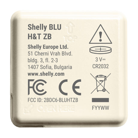 Shelly Blu HT ZB Sensor (weiß, Bluetooth 5, ZigBee)
