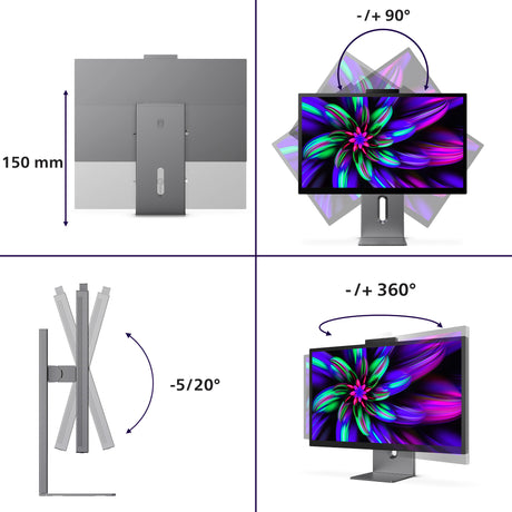 Philips brilliance 27e3u7903 27 5k ultra hd monitor (grijs, 1x hdmi, 2x usb-c, 2x usb-a, 2x thunderbolt, 1x rj-45, webcam)