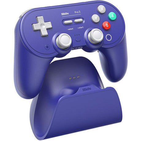 8bitdo pro 3 Bluetooth-Gamepad (lila weiß, Switch 1 2, PC, Android, 2,4 GHz Bluetooth USB)