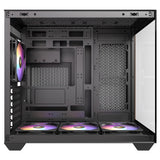 Antec cx800 Wood Argb Midi-Tower-Gehäuse (schwarze Holzfarbe | 1x USB-A | 1x USB-C | gehärtetes Glas)