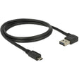 Delock Easy-USB-A 2.0 Stecker > Easy-USB Micro-USB-B 2.0 Stecker Kabel (schwarz, 1 Meter)