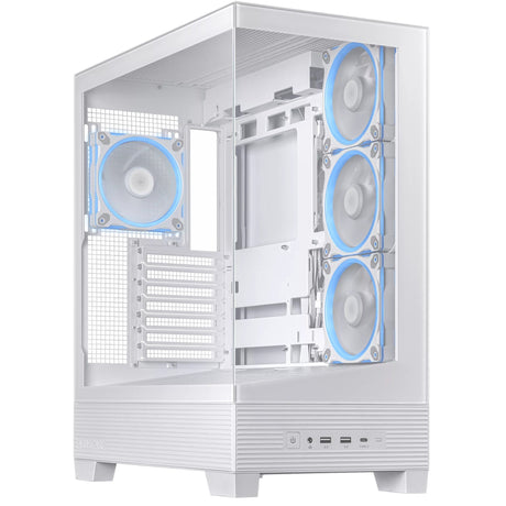 Asus a31 plus Midi-Tower-Gehäuse (weiß | 2x USB-A | 2x USB-C | gehärtetes Glas)