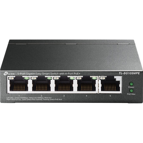 Tp-Link TL-SG105MPE 5-Port-Gigabit-Easy-Smart-Switch mit 4-Port-PoE+ (120 W PoE mit 30 W pro Port)