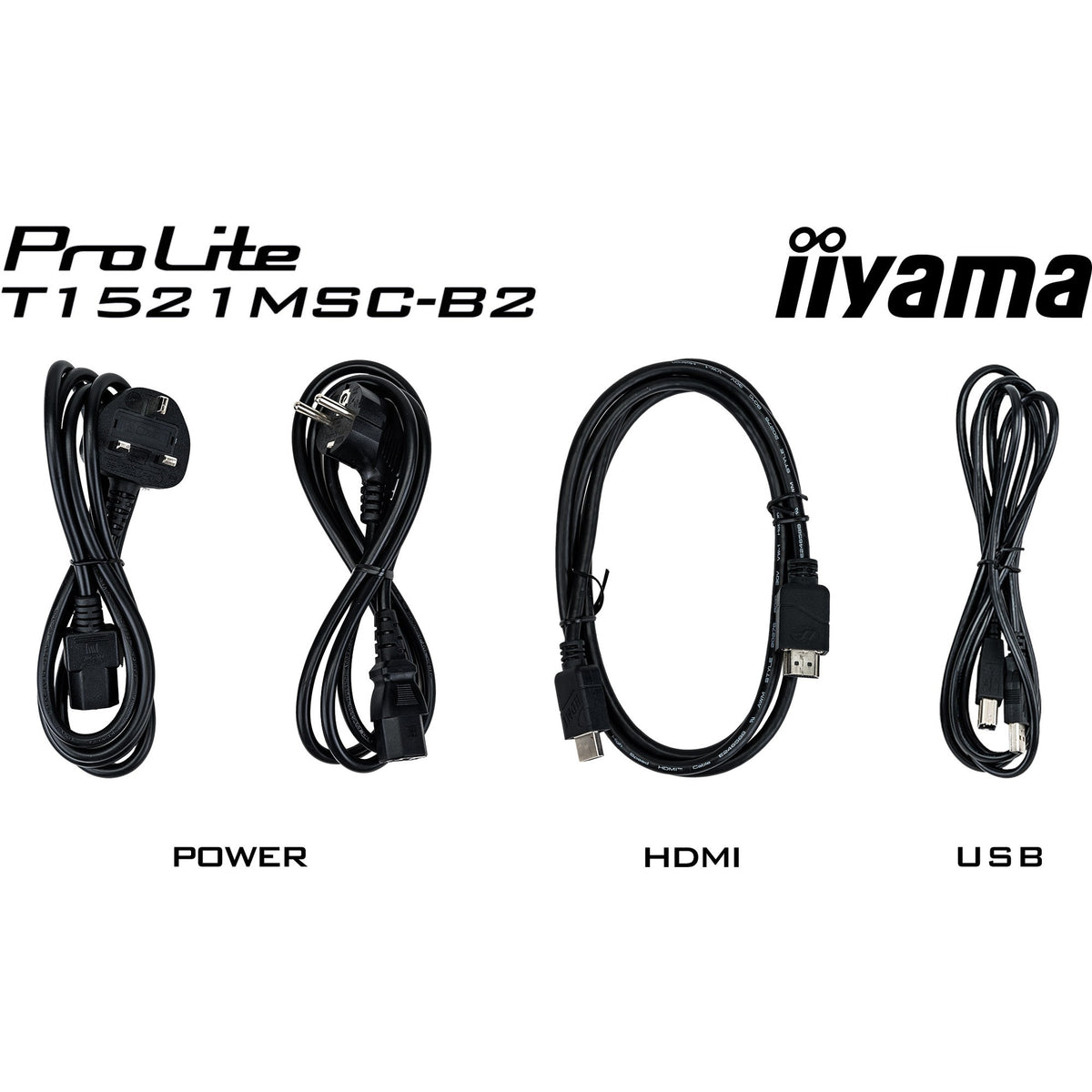 Iiyama Prolite T1521MSC-B2 15 Touchscreen-Monitor (schwarz, HDMI, VGA, USB-B)
