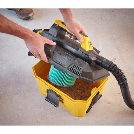 Stanley Fatmax V20 18 V 7,5 l Nass- und Trocken-Akku-Baustaubsauger Nass- und Trockensauger (gelb schwarz, Akku und Ladegerät nicht im Lieferumfang enthalten)