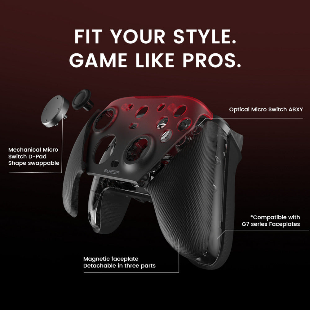 Gamesir G7 Pro Tri-Mode – Shadow Ember Gamepad (schwarz dunkelrot, Xbox Series X|s, Xbox One, PC, Android, Steam)