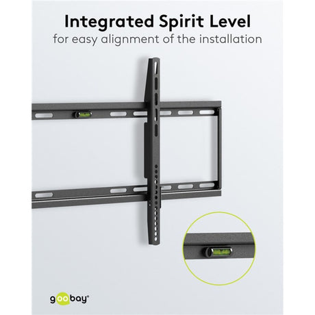 Goobay TV-Wandhalterung fest 43 - 100 Zoll (109 - 254 cm), max. 70 kg Wandmontage (schwarz)