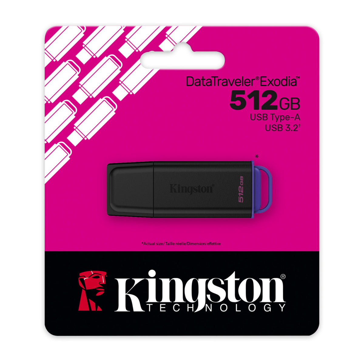 Kingston Data Traveler Exodia 512 GB USB-Stick (schwarz lila, USB-A 3.2 gen 1 (5 GBit s))