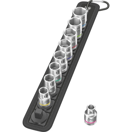 Wera Belt B 4 Zyklop Steckschlüsselsatz Steckschlüssel (schwarz silber, 9-teilig, mit 3 8 -Antrieb)