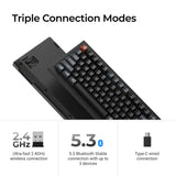 Keychron v5 ultra 8k wireless custom mechanical keyboard (zwart, us lay-out (qwerty), silk pom brown, 96%, rgb, hot swap, 2.4 ghz | bluetooth 5.3 | usb-c)