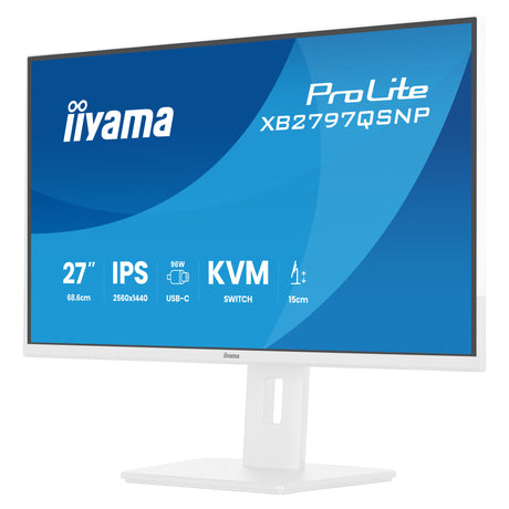 Iiyama prolite xb2797qsnp-w1 27 monitor (wit, hdmi, displayport, usb-c, lan, audio)