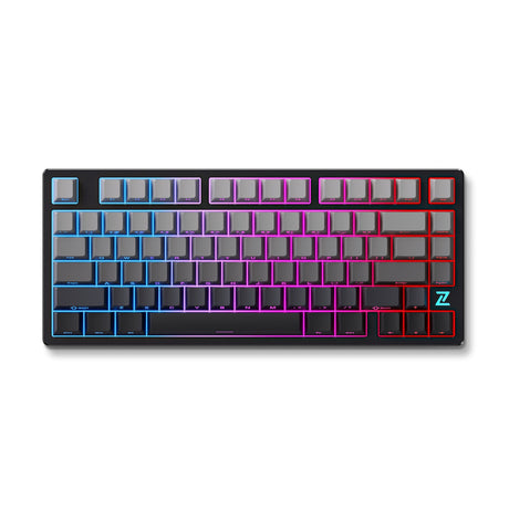 Mchose Z75S Mountains Gradient Flame Orange Metallabdeckung, kabellose mechanische RGB-Tastatur (schwarz, US-Layout (QWERTY), TTC Flame Orange, 75 %, RGB, Hot-Swap, seitlich graviertes PBT, kabellos | Bluetooth | USB-C)