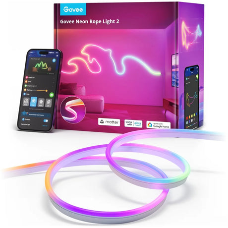 Govee intelligenter weißer Neon-LED-Streifen, 4 m, matt, RGB – besonders flexibel