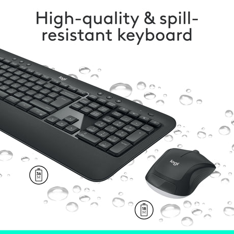 Logitech kabelloses Tastatur- und Mausset mk540 qwerty