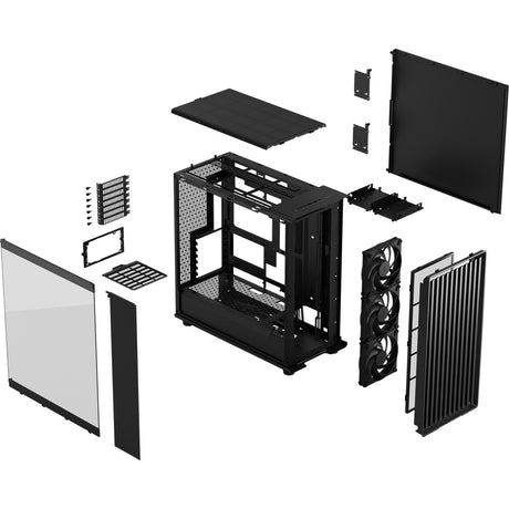 Fractal Design North XL Momentum Edition Midi-Tower-Gehäuse (schwarze Holzfarbe | 2x USB-A | 1x USB-C | gehärtetes Glas)