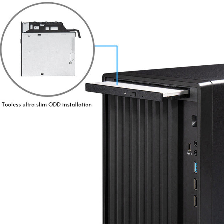 Chieftec uni bs-20b-op Mini-Tower-Gehäuse (schwarz | 3x USB-A | 1x USB-C)
