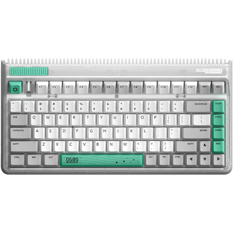 Iqunix OG80 kabellose mechanische Wurmloch-Tastatur (grau, US-Layout (QWERTY), Cherry MX Brown, 80 % (TKL), RGB-LEDs, Hot-Swap-fähig, PBT, 2,4 GHz | Bluetooth 5.1 | USB-C)