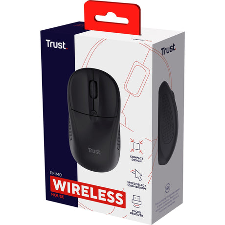 Trust Primo kabellose Maus (schwarz, 1000–1600 dpi)