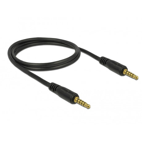 Delock Stereo Klinke 3,5 mm 5-Pin (Stecker) > 3,5 mm 5-Pin (Stecker) Kabel (schwarz, 1 Meter)