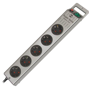 Brennerstuhl Super-Solid-Line-Steckdose 5-fach silber 2,5m h05vv-f 3g1,5