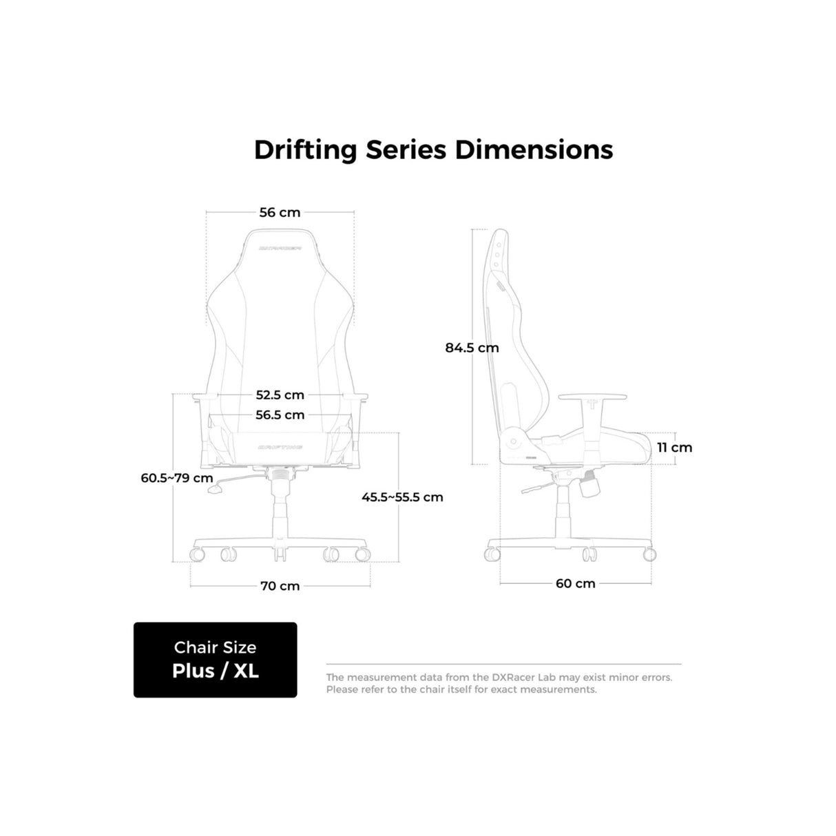 Dxracer drifting xl cyan black fabric gamestoel (zwart)
