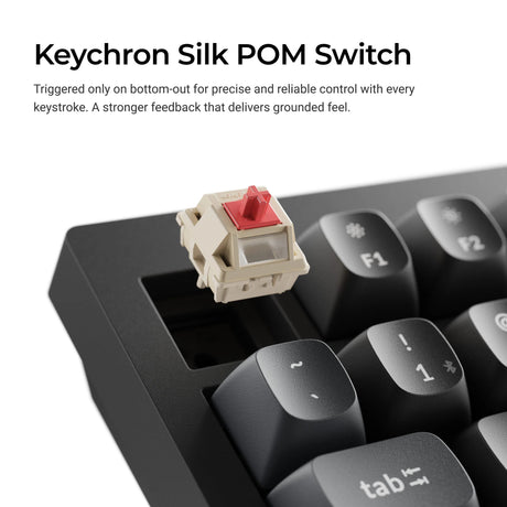 Keychron v3 Ultra 8K kabellose, benutzerdefinierte mechanische Tastatur (Schwarz, US-Layout (QWERTY), Seidenpom-Rot, 80 % (TKL), RGB, Hot-Swap, 2,4 GHz | Bluetooth 5.3 | USB-C)