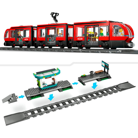Lego City 60423 Straßenbahn und Bahnhof
