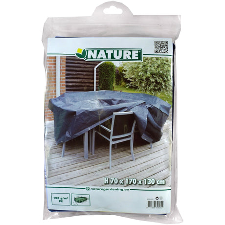 Nature Gartenmöbelbezug für rechteckigen Tisch und Stuhl (grau)