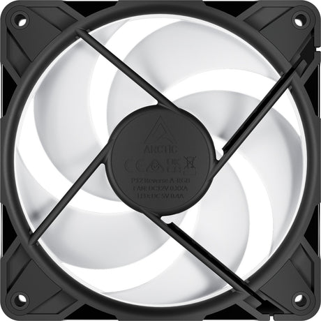 Arctic p12 pro reverse a-rgb case fans (zwart, 3 stuks, 120 x 120 x 27 mm, pwm)