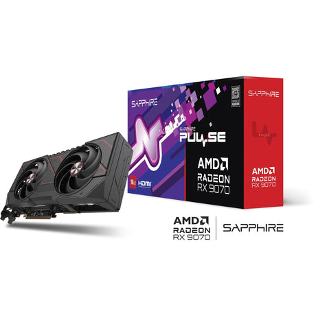 Sapphire Radeon RX 9070 Pulse Grafikkarte (schwarz, 2x Display Port, 2x HDMI, RDNA4)