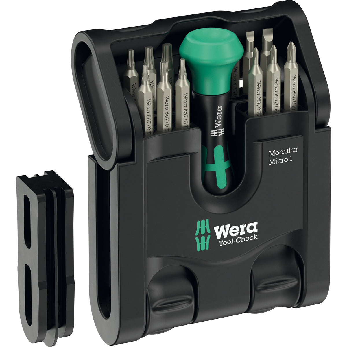 Wera Tool-Check Modular Micro 1, 21-teiliges Bit-Set (schwarz grün)