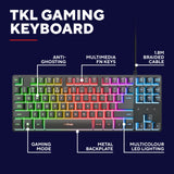 Trust GXT 833 Thado-Tastatur mit TKL-Beleuchtung (schwarz, US-Layout (QWERTY), 80 % (TKL), RGB)