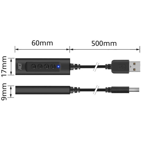 Act-Konnektivität USB-A externe Soundkarte (schwarz)