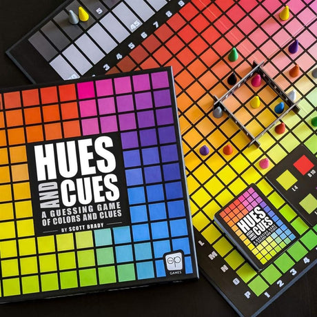 Europäisches Spielernetzwerk „Hues and Cues“-Brettspiel (Englisch, Französisch, 3 – 6 Spieler, 30 Minuten, ab 8 Jahren)