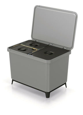 Keden systeemafvalbak 23l + 2x10l- gladgrijs