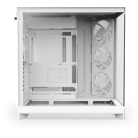 Nzxt H9 Flow RGB Midi-Tower-Gehäuse (weiß (matt) | 2x USB-A | 1x USB-C | RGB | gehärtetes Glas)